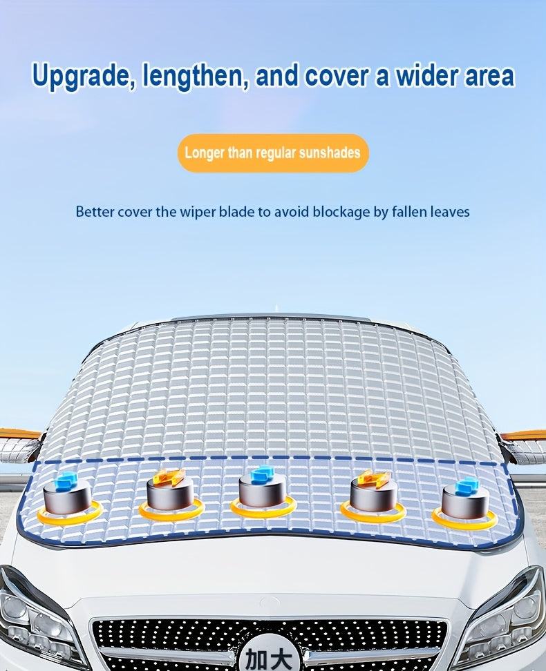 Four Seasons Car Window Snow Cover Large Magnetic Car Windshield Snow Cover Anti Freezing Snow Windshield Glass Sunshade Advanced Magnetic Car Windshield Sunshade - Durable, Easy to Install, Enhance Visibility And Protection Sunscreen