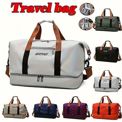 Waterproof Travel Bag Women Gym Yoga Bag Dry Wet Separation Large Capacity Overnight Weekend Tote Duffel Bag Fitness Sports Handbag Outdoor Leisure Luggage Bag