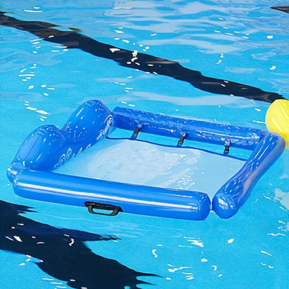 Ergonomic Floating Water Hammock Pool Lounge Chair Inflatable Recliner Sturdy PVC Colorful Design for Adults Swimming Pool Lake Beach Summer Relaxation Blue