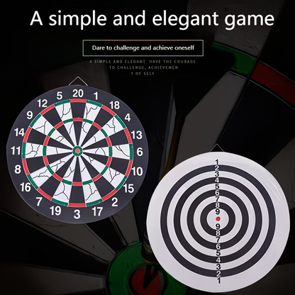 Dartboard Set with 6 Steel Tip Darts – 17 Inch Hanging Dart Board for Indoor Game Room, Holiday Party, Family Fun Night