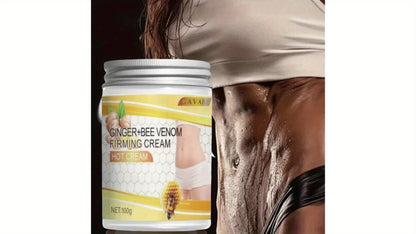 Body Firming Cream for Women - Ginger & Bee Venom Tightening Lotion with Glycerin, Aloe Vera & Vitamin E, Targets Abdomen Arms Legs Waist, All Skin Types, 2-Pack 3.52oz