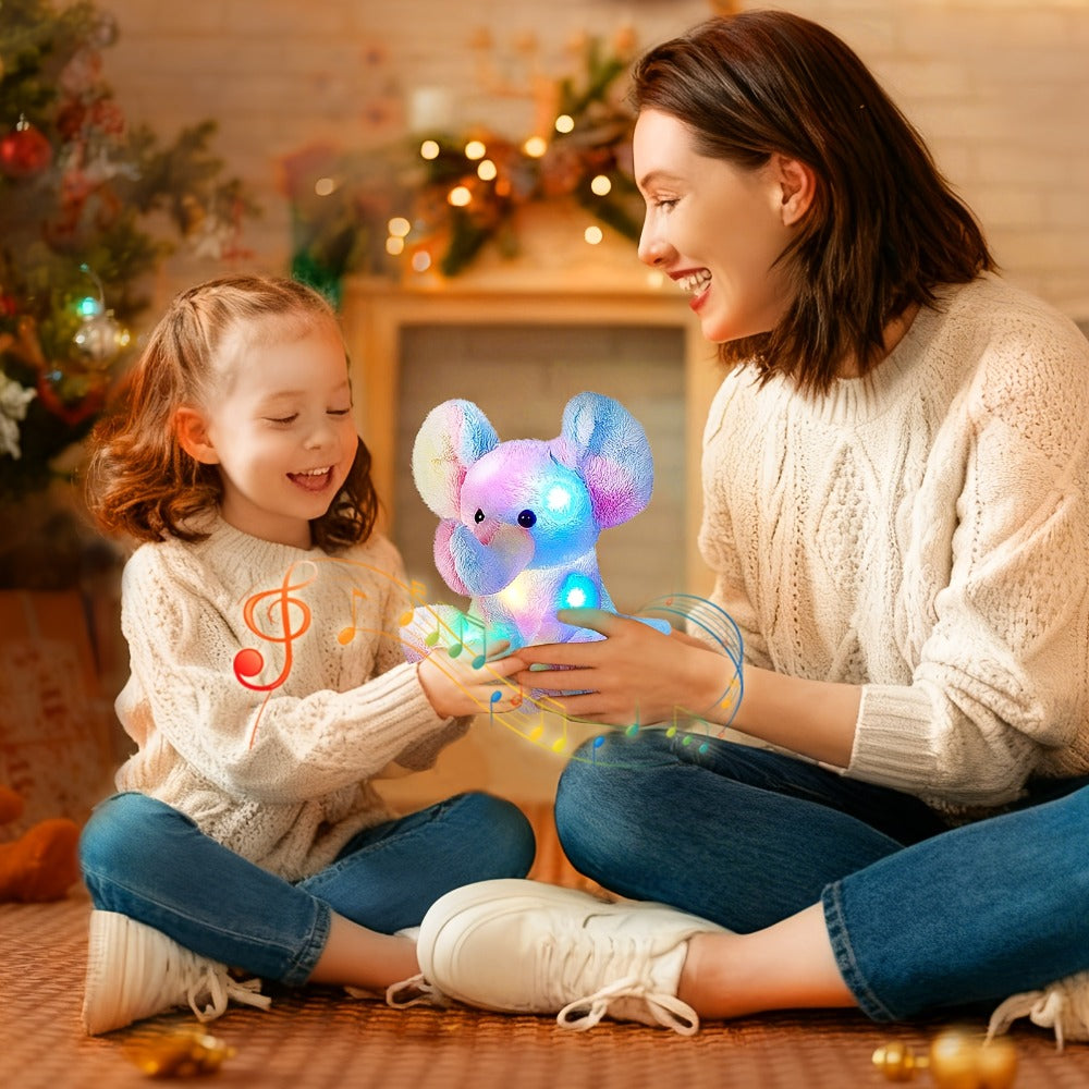 Musical Light Up Rainbow Elephant Plush 12 Inch LED Glowing Lullaby Stuffed Animal Night Light Sensory Toy Baby Shower Birthday Gift for Babies Toddlers Kids