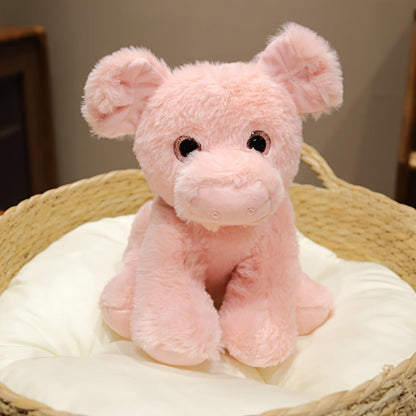 Pink Pig Plush Toy Stuffed Animal with Big Eyes – Soft Cute Doll for Baby, Toddler & Kids, Couch Throw Pillow, Birthday Gift for Girls & Nursery Decor