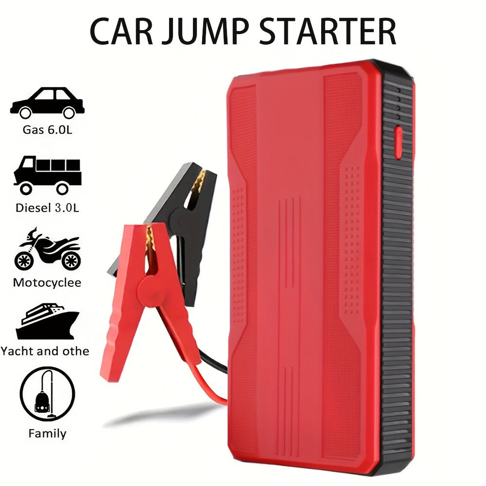 Portable Car Jump Starter Power Bank 200A Peak – 12V Emergency Battery Booster for Gas Engines Under 2.0L, USB & Type-C Charging, LED Light, Lithium Battery, Compact 460g Design