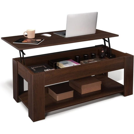 Coffee Table, 41 Inch Lift Top with Hidden Storage Compartment & Bottom Shelf - Retro shown in the main product view