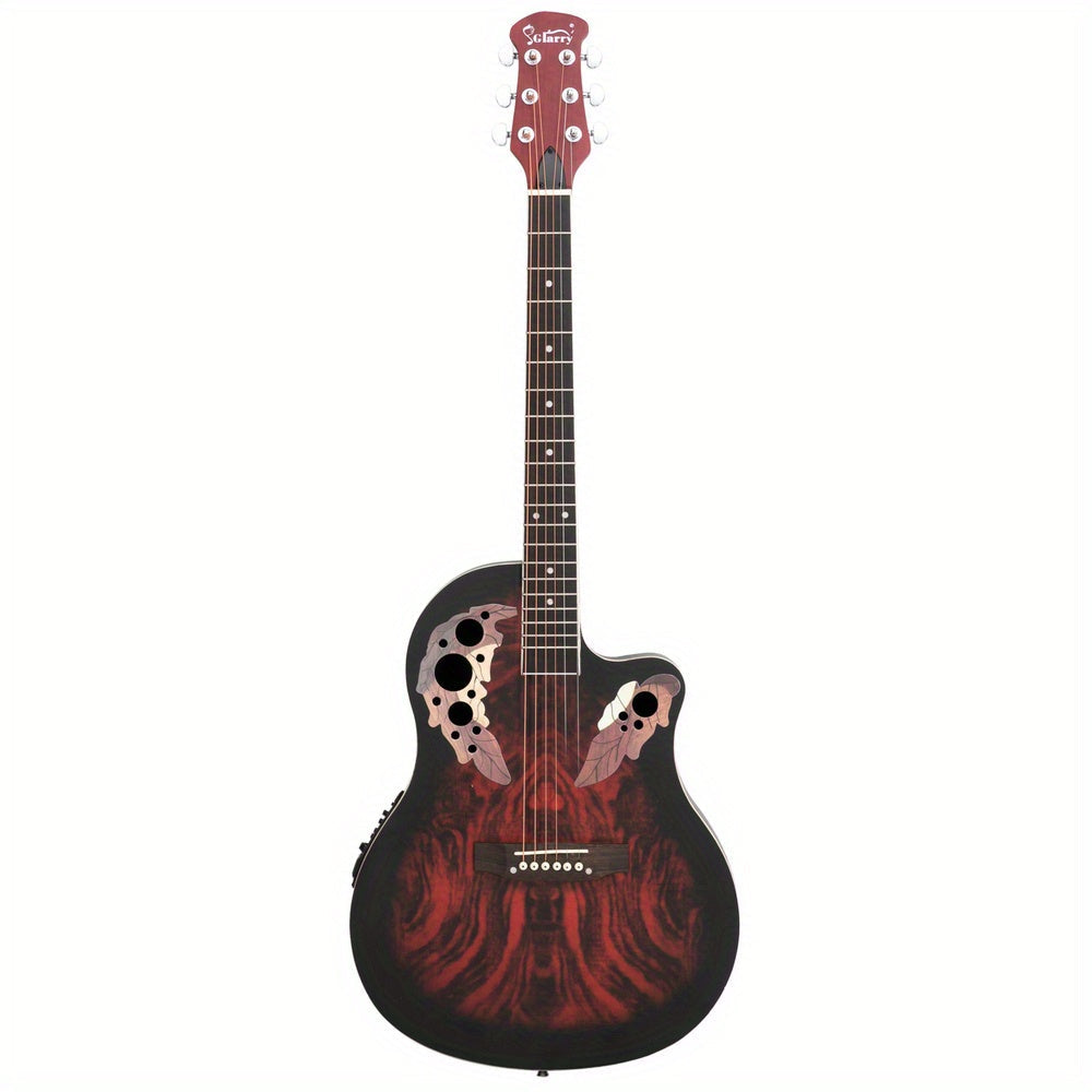 41 Inch Full-Size Cutaway Acoustic-Electric Guitar Grape Voice Hole Spruce Top Round Back Sunset Color variant image - product view 13