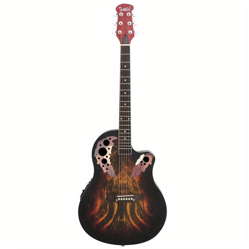 41 Inch Full-Size Cutaway Acoustic-Electric Guitar Grape Voice Hole Spruce Top Round Back Sunset Color variant image