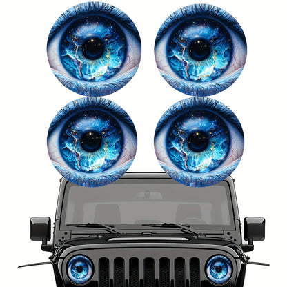 3D Beast Eye Headlight Stickers, Dreamy Lampshade, Suitable For Jeep Round Headlight Eye Stickers, Funny Truck Body, Window, And Bumper Decorative Stickers (1 Pair)