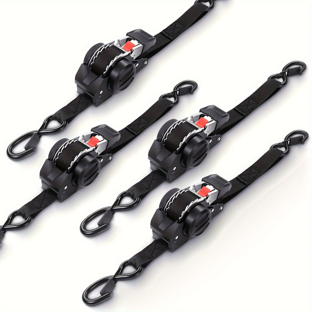 Automatic Retractable Ratchet Strap, Speed Control for Retrieval, Available in 2 Specifications, Hook Lock And Storage Bag for Securing Goods, Motorcycle Transportation And Towing, The Best Gift Choice for Christmas And Festive Occasions