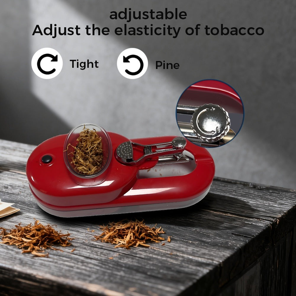 Electric Cigarette Rolling Machine Injector 2-in-1 Grind & Fill - 8mm & 6.5mm Interchangeable Tubes, Cleaning Brush & Tobacco Fork | 3 Colors | Easy to Use