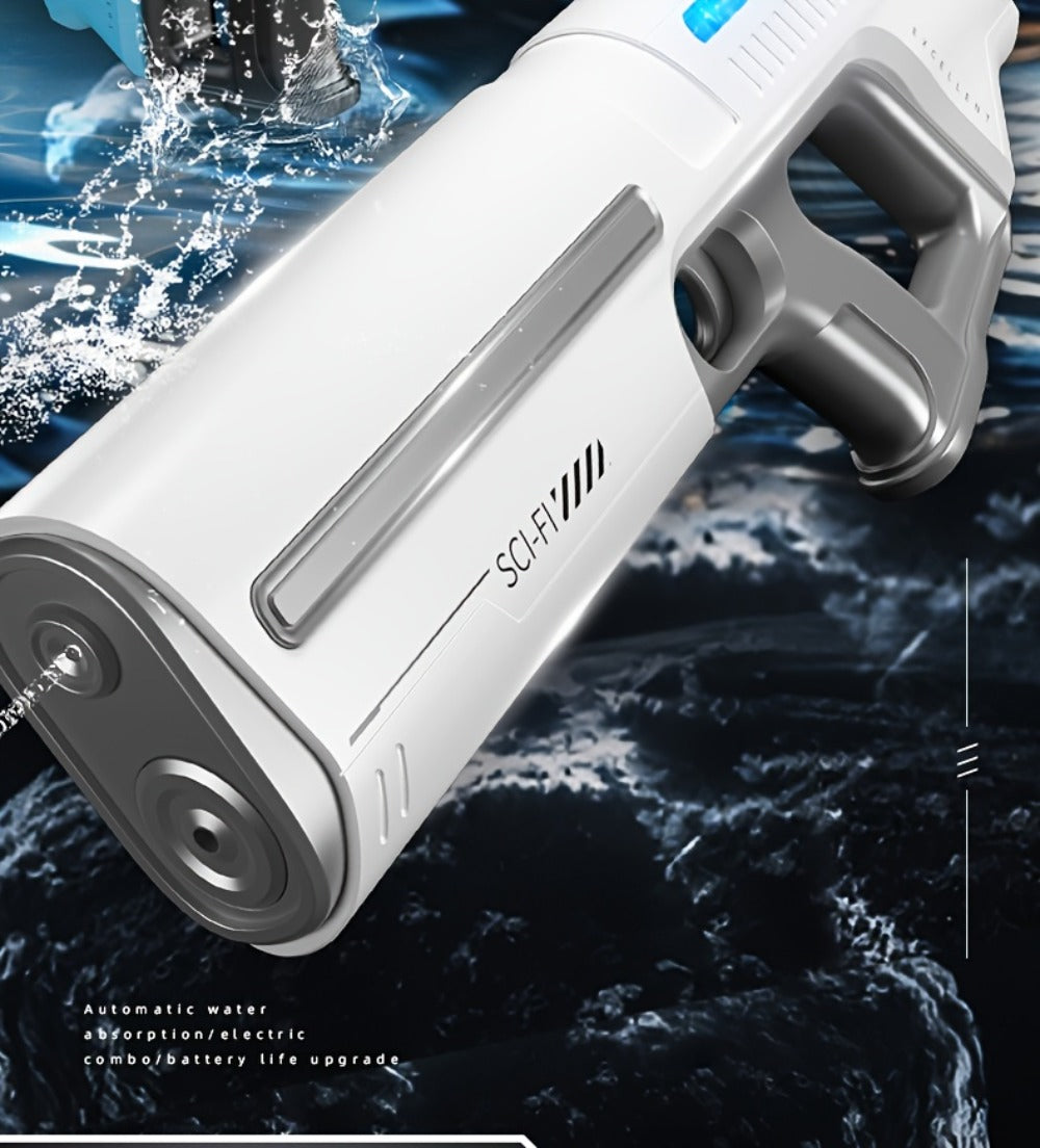 Electric Water Gun for Kids & Adults – LED Pulse Light Auto-Fill USB Rechargeable Squirt Blaster, 40ft Long Range Rapid-Fire, Pool Beach Backyard Summer Toy