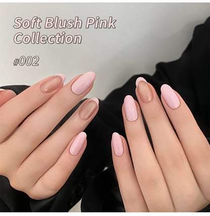 Gel Nail Polish Set 8 Colors Semi-Permanent Soak-Off LED Cure Long-Lasting Manicure Kit - 0.51oz Each Bottle Gentle Pink Shades 001-008 DIY Home Salon Nail Art Gift for Women