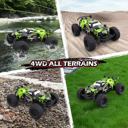 RC Off-Road Truck for Kids 2.4GHz Dual Drive Twin Motor – All-Terrain Anti-Slip Tires Remote Control Car, Sturdy Durable Boys Gift Ages 3 4 5 6 7 Birthday Easter Christmas