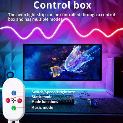 Neon Rope Lights 100ft RGB LED with App & Remote Control, 2 Rolls of 50ft Flexible Neon LED Strip, 24V Safe Low Voltage, for Bedroom, Room Decor, Gaming Setup, Indoor Accent & Holiday Lighting