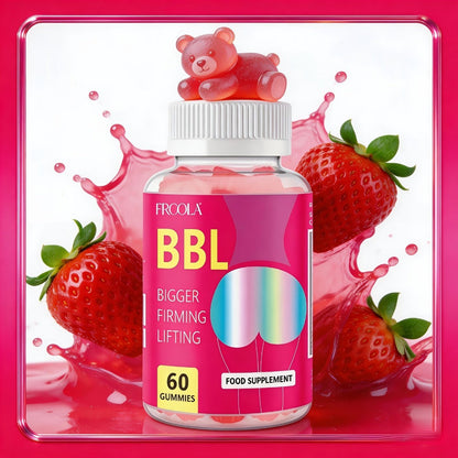 BBL Gummies for Women Butt Enhancement 60 Count Strawberry Flavor – Supports Curves Feminine Confidence Body Shaping Skin Elasticity Natural Lift Daily Wellness Supplement