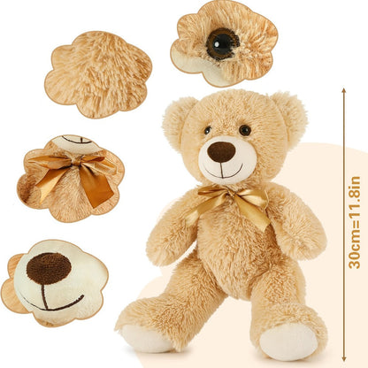Mini Teddy Bears Set of 6 – Cute Small Khaki Stuffed Animal Plush Bears for Party Favors, Birthday Gift Bags, Classroom Prizes & Kids Toddlers Girls Boys