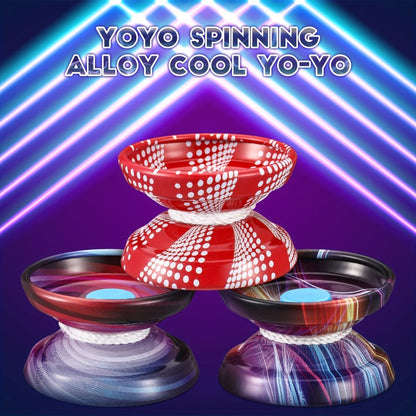 Metal Yoyo Ball 4 Pack Alloy Responsive Yoyo String Trick Toy for Beginners Kids Boys Adults Auto Return Technology Multi Style