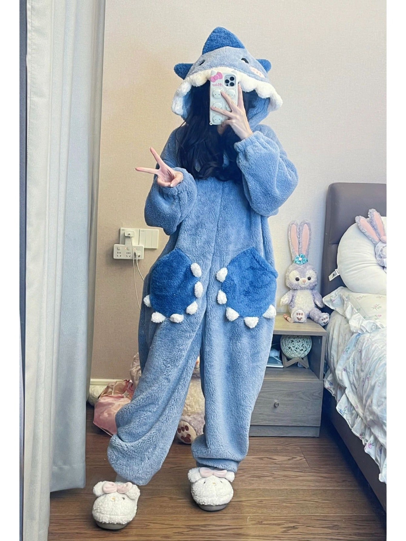 Shark jumpsuit Polyester V-Neck Jumpsuit - product view 6