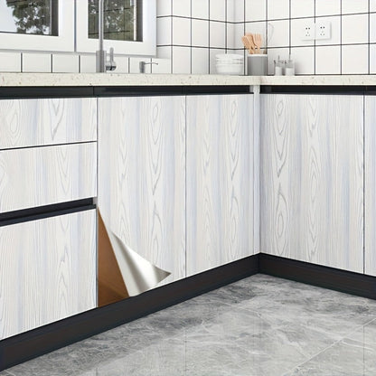 Wood Grain Contact Paper Peel and Stick Wallpaper - Self-Adhesive Removable Wall Sticker Waterproof Vinyl Film for Cabinets Countertops Furniture Doors Tables - White Black Brown DIY Home Decor
