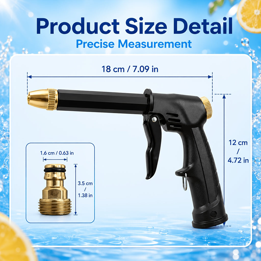 High-Pressure Adjustable Garden Hose Nozzle - Portable, Durable Plastic, Ideal for Car Wash & Pet Cleaning, Garden Watering, and Outdoor Use, Garden Watering Nozzle|Adjustable Spray Pattern|Durable Plastic Nozzle, Garden Hose Nozzle