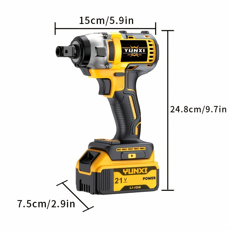 21V Cordless Impact Wrench Wireless Drill Set, Brushless Electric Impact Gun Drill, Optional 4000Mah Battery, Toolbox, Charger, Socket, And Full Accessory Set. |The Perfect Gift for The Automotive Industry And Industrial Home Decor, Men'S Gift