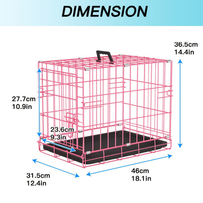 Dog Crate Foldable Metal Wire Dog Cage with Divider Panel & Leak-Proof Tray – Indoor Outdoor Dog Kennel for Small Medium Dogs, Rabbits & Small Animals, Multiple Sizes & Colors