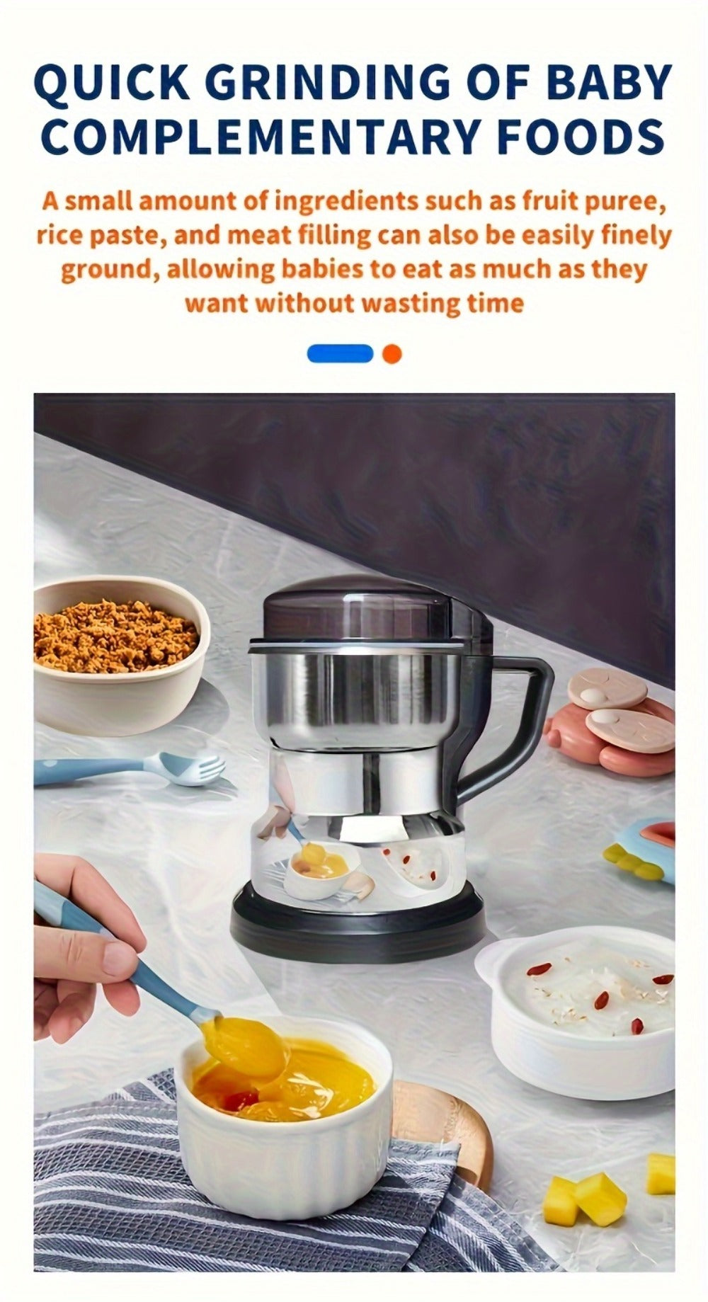 Electric Grain Grinder Mill – High-Speed Spice Coffee Herb Grinding Machine with Powerful Motor, Compact Design for Home Kitchen Use, 1 or 2 Piece Set Available
