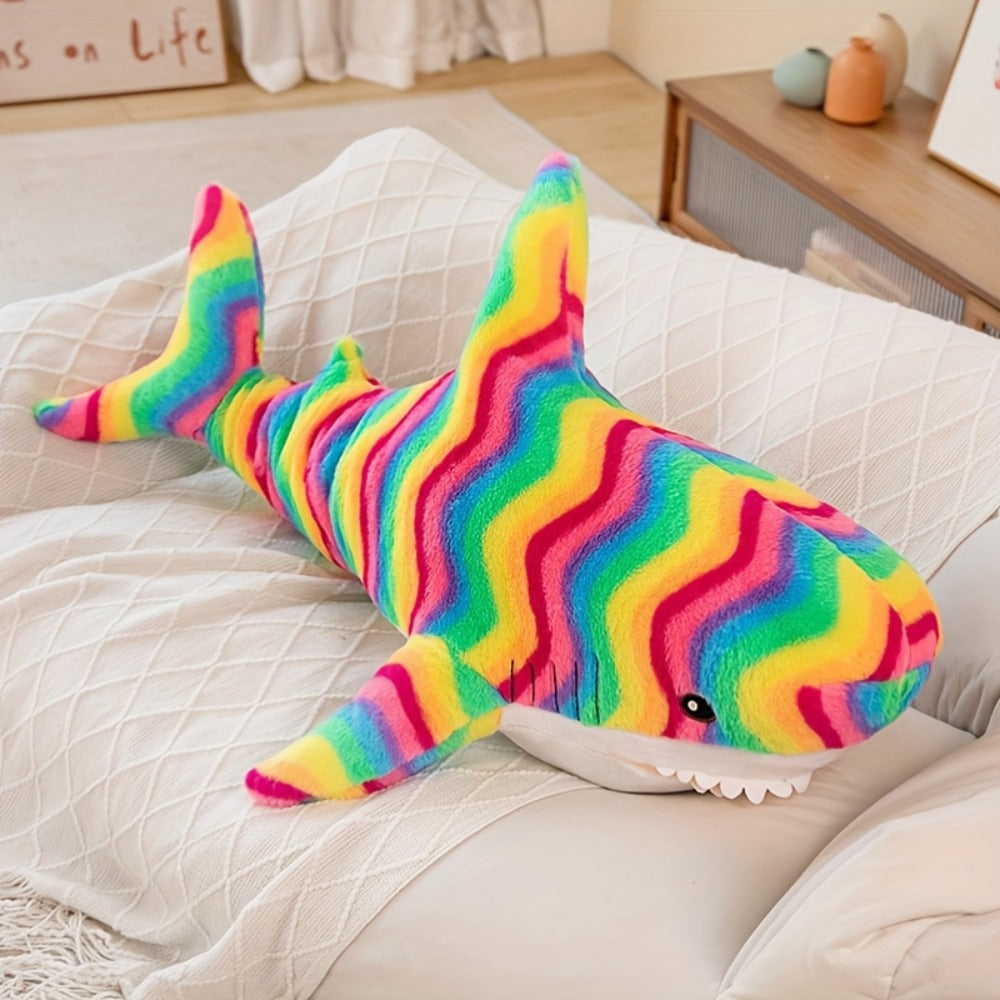 Shark Plush Stuffed Animal Mixed Colors – Cute Soft Shark Doll Couch Throw Pillow, Ocean Animal Toy Gift for Girls Kids Women Birthday Christmas Holiday