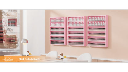 Wall Mount Nail Polish Rack Organizer 6 or 10 Tier with Acrylic Baffle Salon Display Shelf for Gel Polish Storage Nail Studio Home Spa Vanity Black White Pink