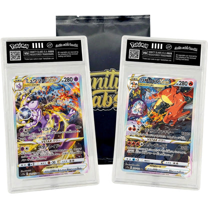 Pokemon Mystery Slab – Rare Hit Card in Premium Display Case | EX, V, VMAX, VSTAR or Full Art Guaranteed | English or Japanese | Gift for Kids & Collectors