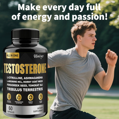 Tongkat Ali Supplement for Men with Horny Goat Weed, Ashwagandha, L-Arginine & L-Citrulline — 5-in-1 Testosterone, Energy, Stamina & Nitric Oxide Formula | 5 Bottles 300 Capsules Value Pack