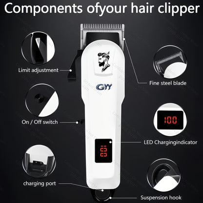 Hair Grooming Kit for Men - Electric Hair Clipper Set with Digital LCD Display, USB Rechargeable, Professional Barbershop Quality for Home Use, Holiday Father's Day Valentine's Day Gift
