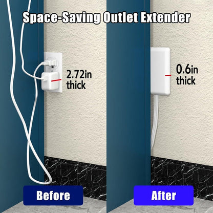 Flat Plug Extension Cord 3 Outlets Ultra Thin Wall Hugger with Outlet Concealer Cord Organizer Kit Space Saving Child Safe 13A 1625W for Behind Furniture Bed Sofa Desk Dorm Office 3FT 5FT 8FT