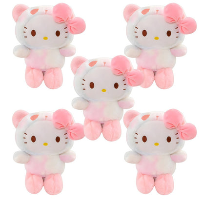 Sanrio Tie Dye Plush Set of 5 – Kawaii Hello Kitty Kuromi My Melody Cinnamoroll Gudetama Stuffed Animals, Room Decor & Birthday Holiday Gift for Girls