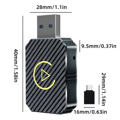 Wireless CarPlay Adapter - Mini Plug & Play Wired to Wireless CarPlay Dongle for Apple iPhone, Low Latency, Fast Stable Connection, 12-24V USB Powered, No Battery, 2025 Upgraded