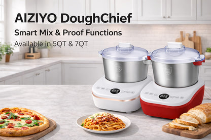 Electric Dough Maker 7Qt with Fermentation Function - 250W Dough Kneading Machine, 304 Stainless Steel Bowl, Microcomputer Timer, Constant Temperature Ferment, for Bread Pizza Pasta Dumplings, Red/White