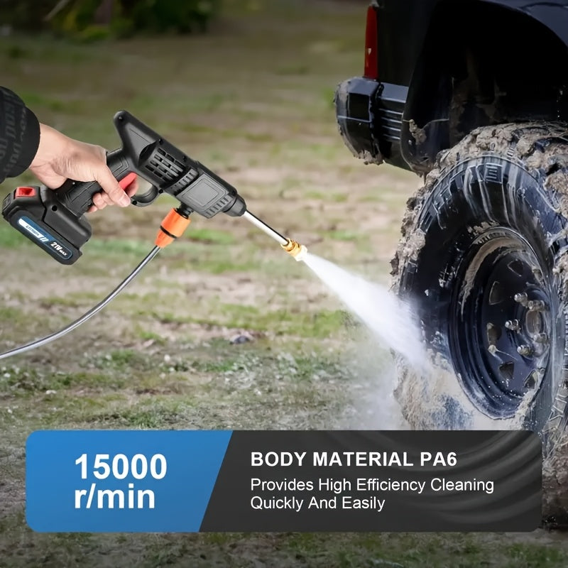 1 Wireless High Pressure Water Gun, Portable Cordless Car Washing Tool, Powerful Car Washing Tool, Garden Hose Nozzle, Multi-functional Watering Tool, Suitable for Home, Garden, Car, Elevator..