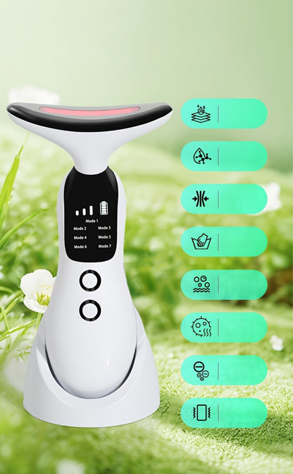 7-in-1 Neck Beauty Device with Base – Multi-Functional Skincare Tool, USB Rechargeable, Anti-Aging Neck Firming & Lifting, Mother's Day Gift for Women