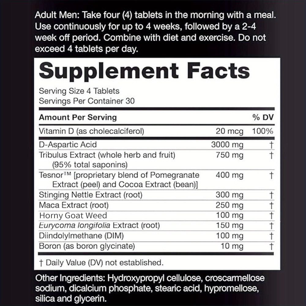 Natural Testosterone Booster for Men – Total-T Ultimate with D-Aspartic Acid, Horny Goat Weed, Tribulus, Maca & Stinging Nettle | Energy, Mood & Muscle Health Support | 1 or 3 Bottle Pack