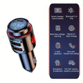 48W Car FM Transmitter 5.4 Adapter with Type-C PD30W And Qc3.0 USB Charger - Hi-Fi MP3 Player, Hands-Free Calls, LED Lights Father'S Day Gift for Mom Dad, Without Battery