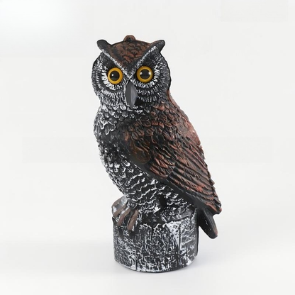 Plastic Owl Decoy Bird Repellent Realistic Fake Owl Scarecrow Outdoor Garden Pest Control Statue 11 Inch for Farm Garden Poultry Coop Yard Hunting Lure Decoration
