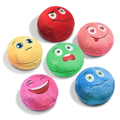 Squeaky Dog Toys 6 Pack Soft Stuffed Plush Balls with Squeakers for Puppies & Small Dogs - Interactive Fetch & Chew Play Toy Set, Multicolored Puppy Toy Bundle