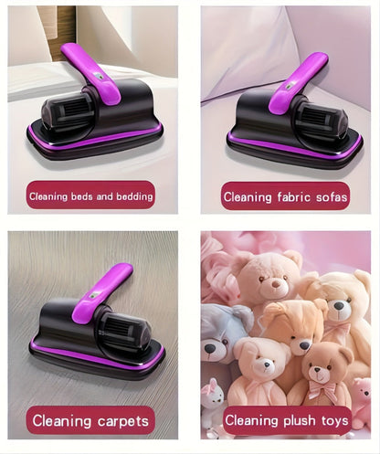 Cordless Mattress Vacuum Cleaner Handheld Bed Vacuum for Dust Mites, Allergens & Pet Hair - Portable Wireless Upholstery Vacuum for Mattress, Sofa, Carpet & Bedding, Lightweight Easy to Use, Purple