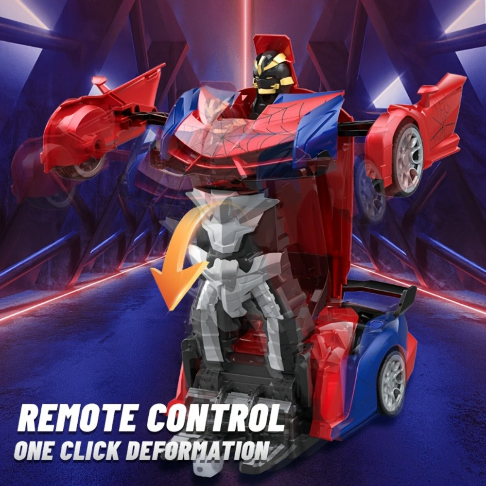 Robot Deformation Car for Kids 1:18 Blue & Red – One-Button Transform Remote Control Stunt Vehicle, 360° Rotating Drift RC Toy for Boys & Girls Ages 3 4 5 6, Birthday Children's Day Christmas Gift