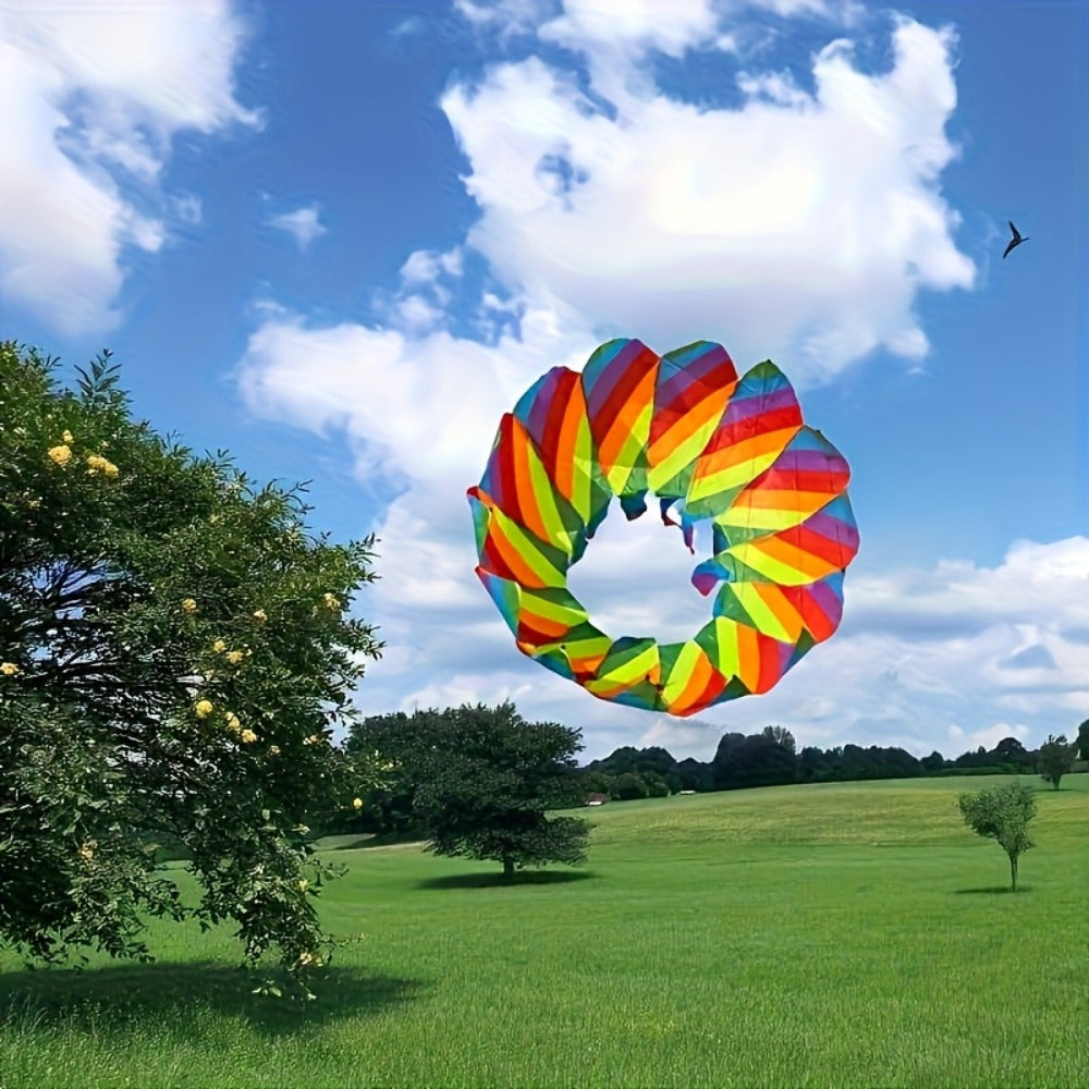 Rotating Lotus Tail Kite 3D Flower Basket Iridescent Kite for Kids Adults Outdoor Beach Park Flying Fun Easy to Fly Birthday Gift Boys Girls