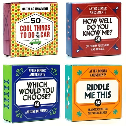 How Well Do You Know Me Card Game – 50 Questions Conversation Starter for Family & Friends, Portable After Dinner Party Game for Camping, Holidays & Game Night