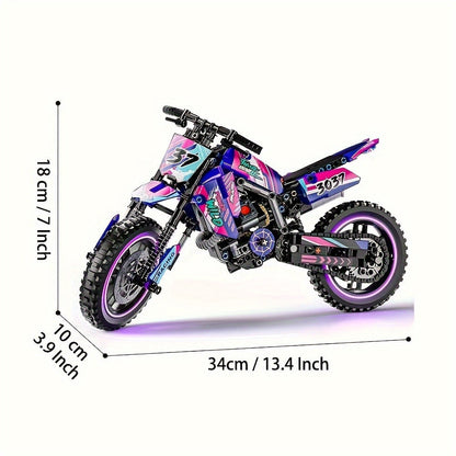 Motorcycle Building Block Set 476 Pcs Collectible Motorbike Display Model Brick Kit for Adults Teens – STEM Engineering Toy, Unique Birthday Christmas Gift for Motorcycle Enthusiasts Ages 14+