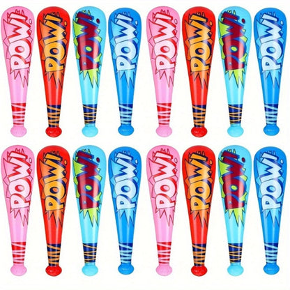 Inflatable Baseball Bat Cheering Sticks 16 Pcs Colorful Cartoon Party Props for Independence Day 4th of July Sports Events Outdoor Celebrations Birthday Party Favors