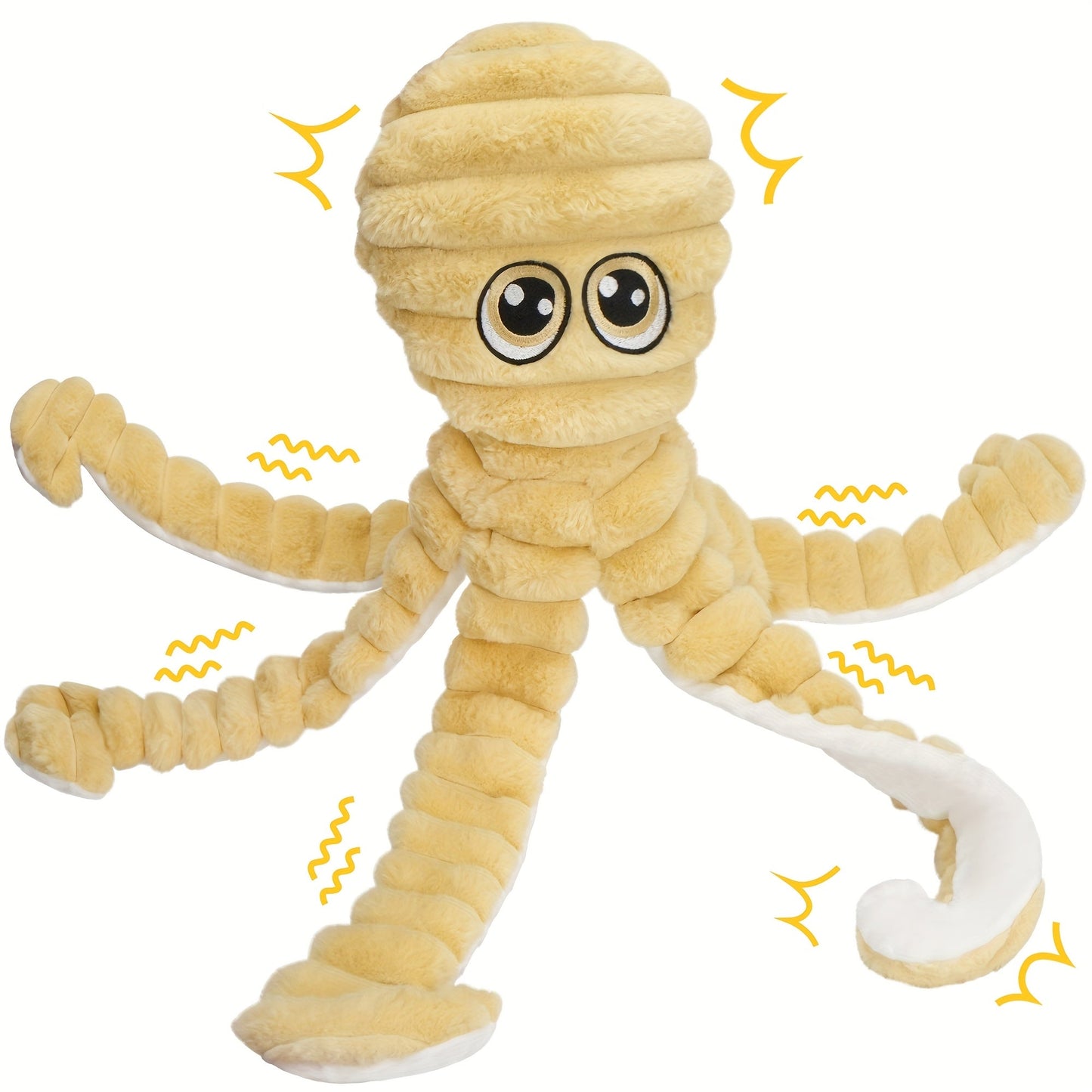 Squeaky Octopus Dog Toy - Soft Plush Chew Toy with Squeaker & Teeth Cleaning Design for Small Medium Large Dogs, Interactive Stuffed Animal Puppy Toy, Cute Durable Dog Gift - 6 Colors