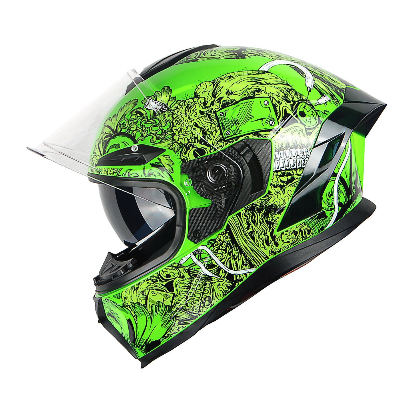 Full Face Motorcycle Helmet DOT Approved – Dual Visor Anti-Fog Pinlock Shield, Street Bike Adult Helmet with Sun Inner Shield, Aerodynamic Thermoplastic Shell, S/M/L/XL